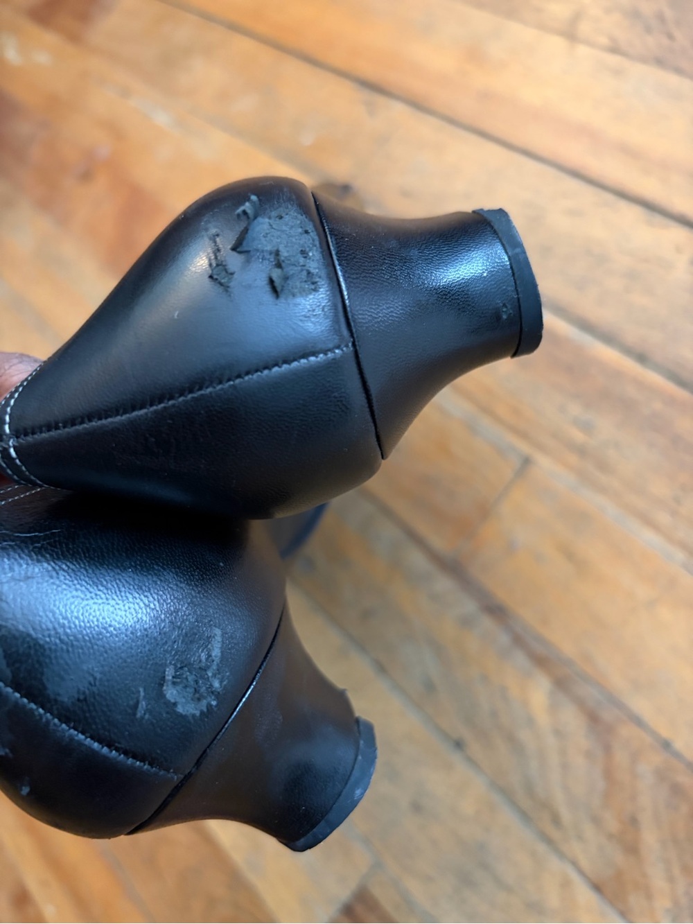 Classic Black Leather Low Heel Ballet Pump - Women - Picture 3 of 8